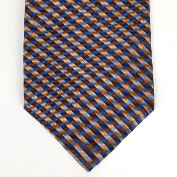 Nautica Checkered Square Patterned 100% Silk Tie - Picture 1 of 3